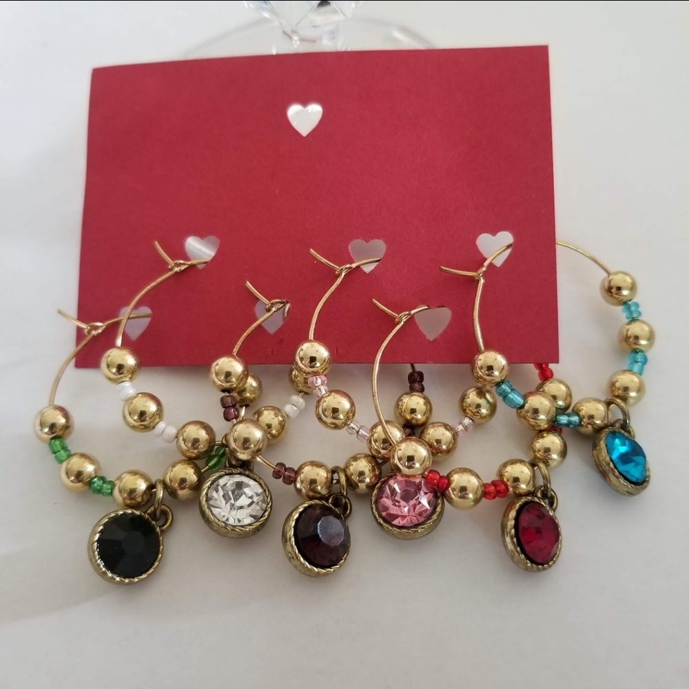 GOLDEN BEZEL Wine Glass Charms